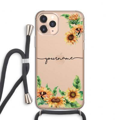 Zonnebloemen: iPhone 11 Pro Transparant Hoesje met koord