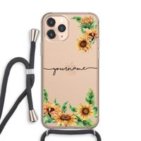 Zonnebloemen: iPhone 11 Pro Transparant Hoesje met koord