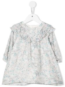 Chloé Kids robe volantée à imprimé marbré - Gris