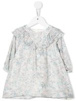 Chloé Kids robe volantée à imprimé marbré - Gris