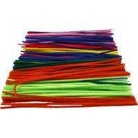 Creativ Company Chenille, l: 30 cm, dikte 4 mm, diverse kleuren, 300 div/ 1 doos