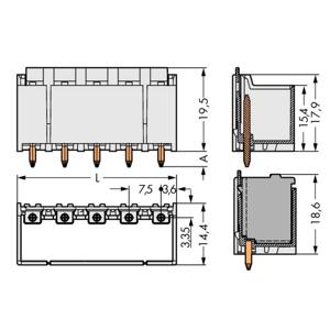 WAGO 2092-3403 Male behuizing (board) 2092 Totaal aantal polen: 3 Rastermaat: 7.50 mm Inhoud: 100 stuk(s)