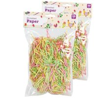 Set van 2x decoratie paasgras slierten - crepe papier - meerkleurig - 100 gram