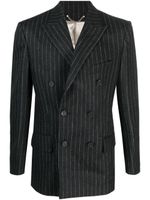 Golden Goose pinstriped double-breasted blazer - Gris - thumbnail