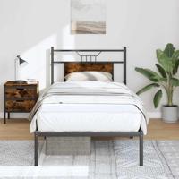 Bedframe zonder matras hout gerookt eikenkleurig 90x200 cm
