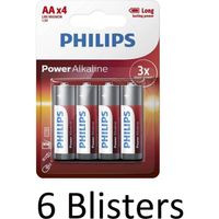 24 Stuks (6 Blisters a 4 st) Philips Power Alkaline AA - thumbnail