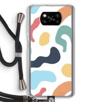 Memphis Shapes Blue: Xiaomi Poco X3 NFC Transparant Hoesje met koord