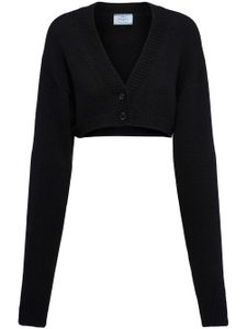 Prada cardigan crop à col v - Noir