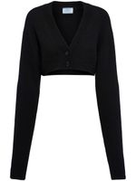 Prada cardigan crop à col v - Noir