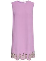 Oscar de la Renta crystal-embroidered scallop-hem shift dress - Rose - thumbnail