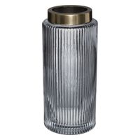 Atmosphera bloemenvaas - Elegance - Cilinder vorm - grijs transparant - glas - H26 x D12 cm Atmosphera bloemenvaas - Elegance - Cilinder vorm - grijs transparant - glas - H26 x D12 cm