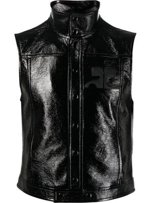 Courrèges gilet à fini brillant - Noir