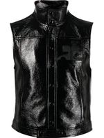 Courrèges gilet à fini brillant - Noir