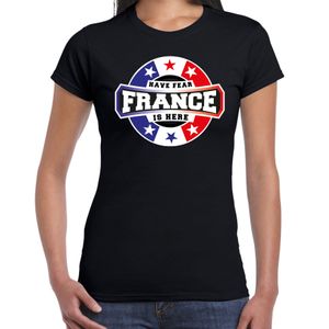 Have fear France is here / Frankrijk supporter t-shirt zwart voor dames