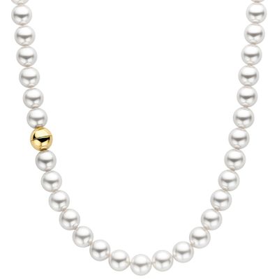 TI SENTO-Milano 34016YP Ketting zilver-zoetwaterparel goudkleurig-wit 44 cm