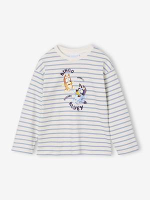 BLUEY® unisex t-shirt met lange mouwen blauw, gestreept