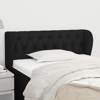 Hoofdbord met randen 103x23x78/88 cm stof zwart