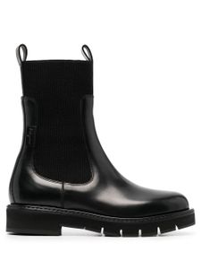 Ferragamo bottines chelsea en cuir à semelle crantée - Noir