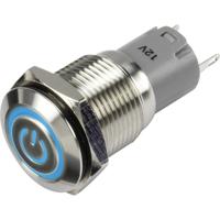 TRU COMPONENTS 1303026 LAS2GQF-11ZET/B/12V/S/P Drukschakelaar 48 V/DC 2 A 1x aan/aan Continu Blauw IP65 1 stuk(s)