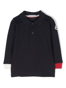 Moncler Enfant polo à patch logo - Bleu