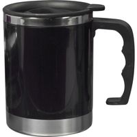 Vacuum thermos beker 400 ml zwart   -