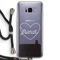 Friends heart pastel: Samsung Galaxy S8 Transparant Hoesje met koord