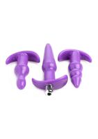 4 Piece Vibrating Anal Plug Set - Purple - thumbnail