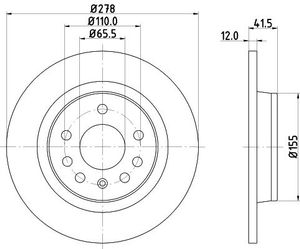 Remschijf Gecoat 54185PRO 8DD355109211
