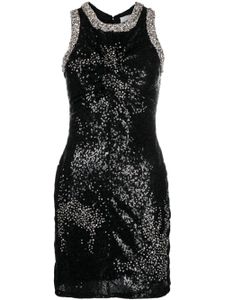 DES PHEMMES robe courte à ornements en cristal - Noir