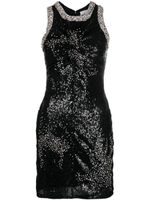 DES PHEMMES robe courte à ornements en cristal - Noir