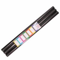 3x Rollen Kaftpapier / kadopapier - met etiketten - 200 x 70 cm - zwart