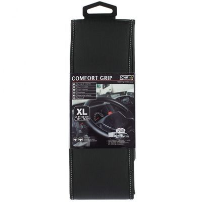 Car Plus stuurhoes Comfort Grip Vent uni kunstleer zw/wit 41 42 cm Car Plus stuurhoes Comfort Grip Vent uni kunstleer zw/wit 41 42 cm