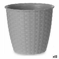 Bloempot Stefanplast Grijs Plastic 14 x 13 x 14 cm (12 Stuks)