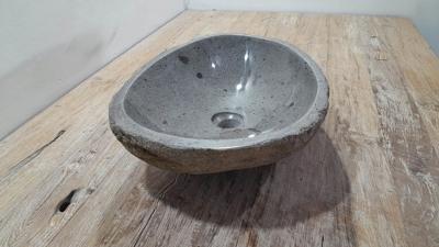 Rivierstenen waskom RM250356, 49x36x15 cm