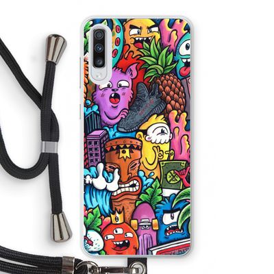 Vexx Mixtape: Samsung Galaxy A70 Transparant Hoesje met koord