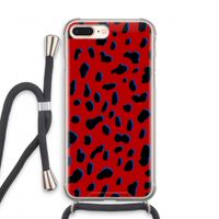 Red Leopard: iPhone 8 Plus Transparant Hoesje met koord Red Leopard: iPhone 8 Plus Transparant Hoesje met koord