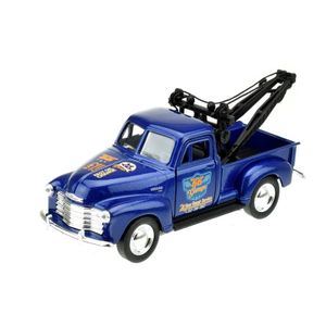 Modelauto Chevrolet oldtimer 1953 stepside tow truck blauw 1:34