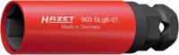 HAZET Krachtdopsleutel 903SLG6-21 · 1/2 inch (12,5 mm) vierkant hol, 24 mm buitenzeskant · Buiten-zeskant-tractieprofiel · SW 21 mm