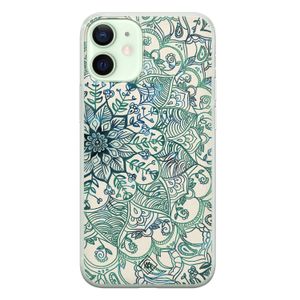 iPhone 12 mini siliconen hoesje - Mandala blauw