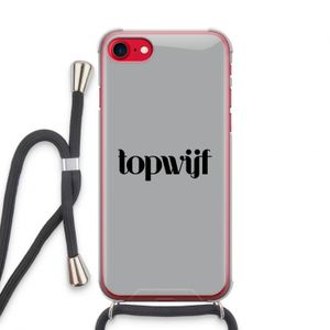 Topwijf Grijs Zwart: iPhone SE 2020 Transparant Hoesje met koord