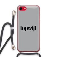 Topwijf Grijs Zwart: iPhone SE 2020 Transparant Hoesje met koord