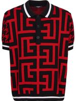 Balmain polo à motif monogrammé - Rouge