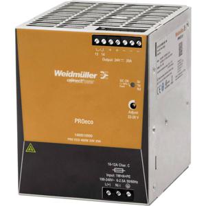 Weidmüller PRO ECO 480W 24V 20A DIN-rail netvoeding 24 V/DC 20 A 480 W Aantal uitgangen: 1 x Inhoud: 1 stuk(s)