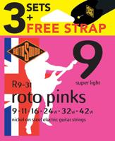 Rotosound R9-31 3-pack met gratis gitaarriem