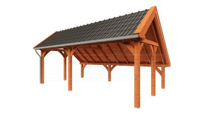 Trendhout Kapschuur de Hoeve XL 700x440 cm- Kapschuurdak- Onbehandeld lariks Douglas hout- Trendhout