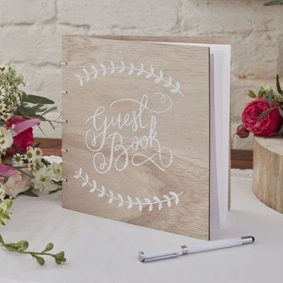 Ginger Ray Vintage Houten Gastenboek - Boho