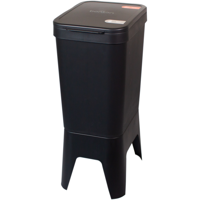 Bonton Circubin | Afvalbak | 2 binnenbakken | Dichte deksel | gerecycled PP | 40l | 76x30x41cm | zwart | 1 stuks