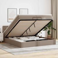 Ottoman bed met matrassen en LED's 200x200cm kunstleer