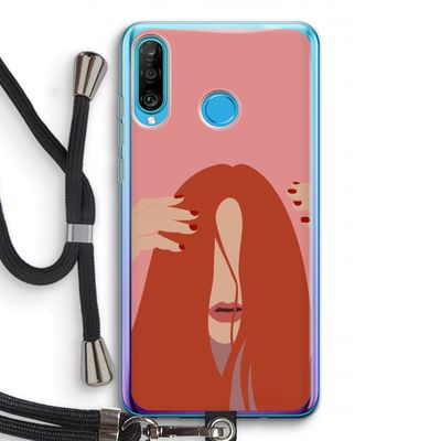 Woke up like this: Huawei P30 Lite Transparant Hoesje met koord