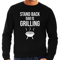 Stand back dad is grilling barbecue / bbq sweater zwart voor heren